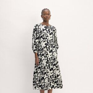 Everlane The Linen A-Line Midi Dress Black Base - Size 4